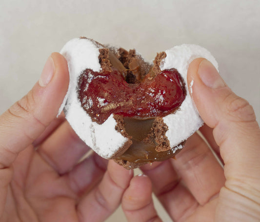 Alfajor con frambuesa